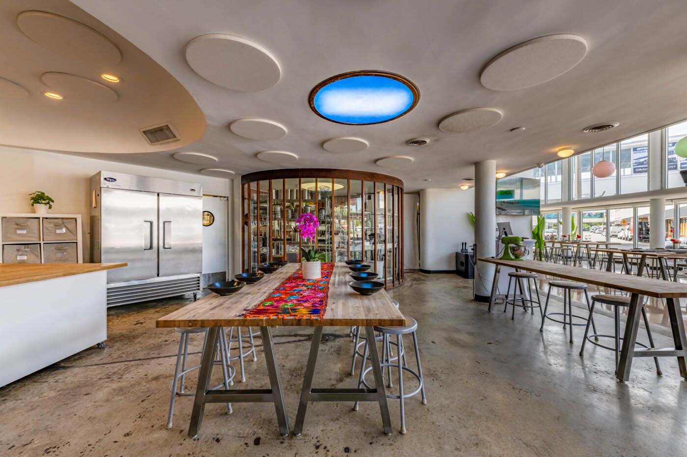 The Real Food Academy cooking tables.