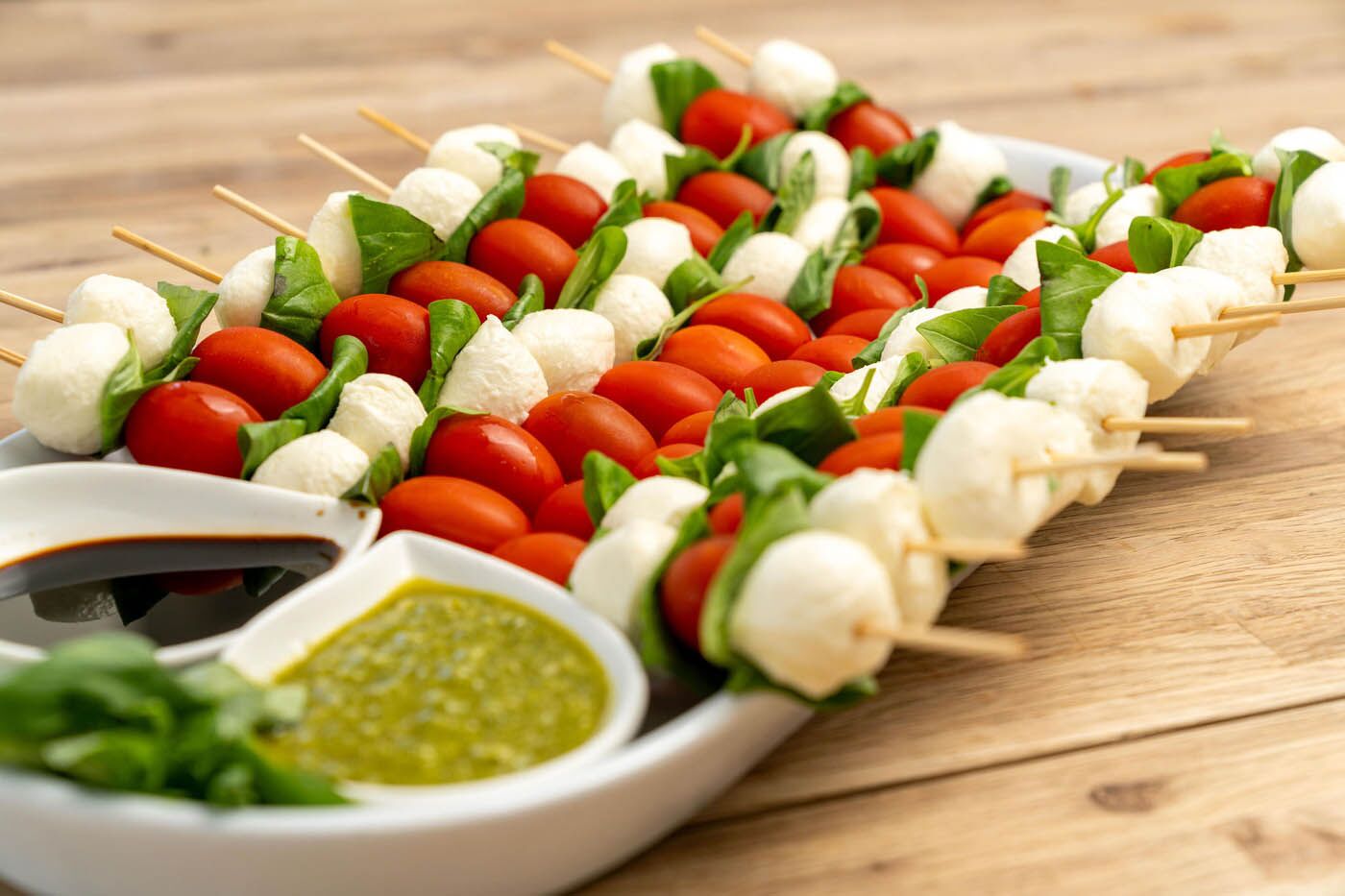 Caprese skewers at The Real Food Academy.