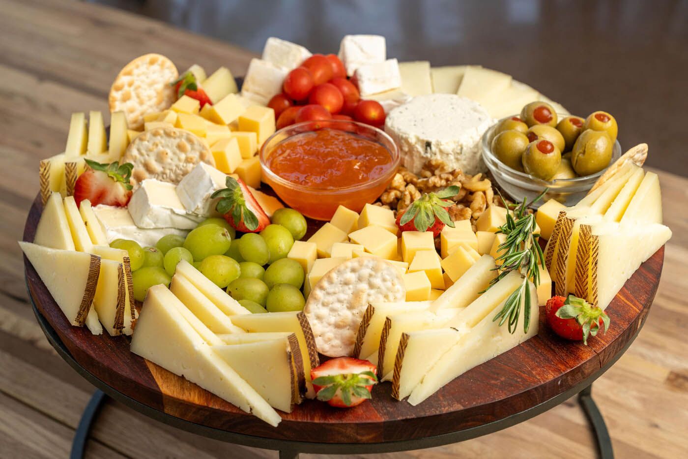 Assorted cheese platter at The Real Food Academy.