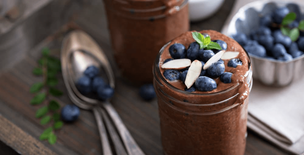 The Real Food Academy Miami cocoa chia pudding recipe.