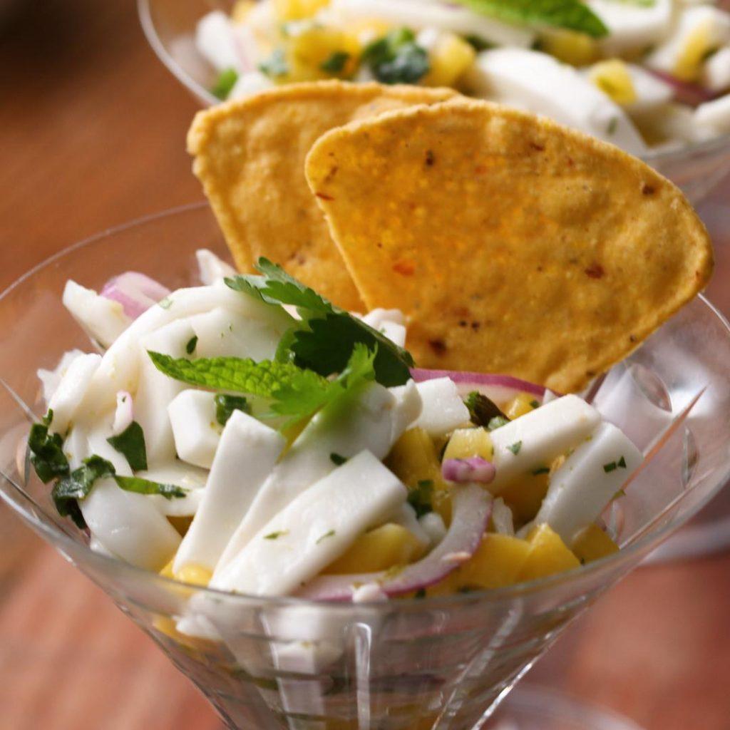 The Real Food Academy Miami coconut mango ceviche recipe.
