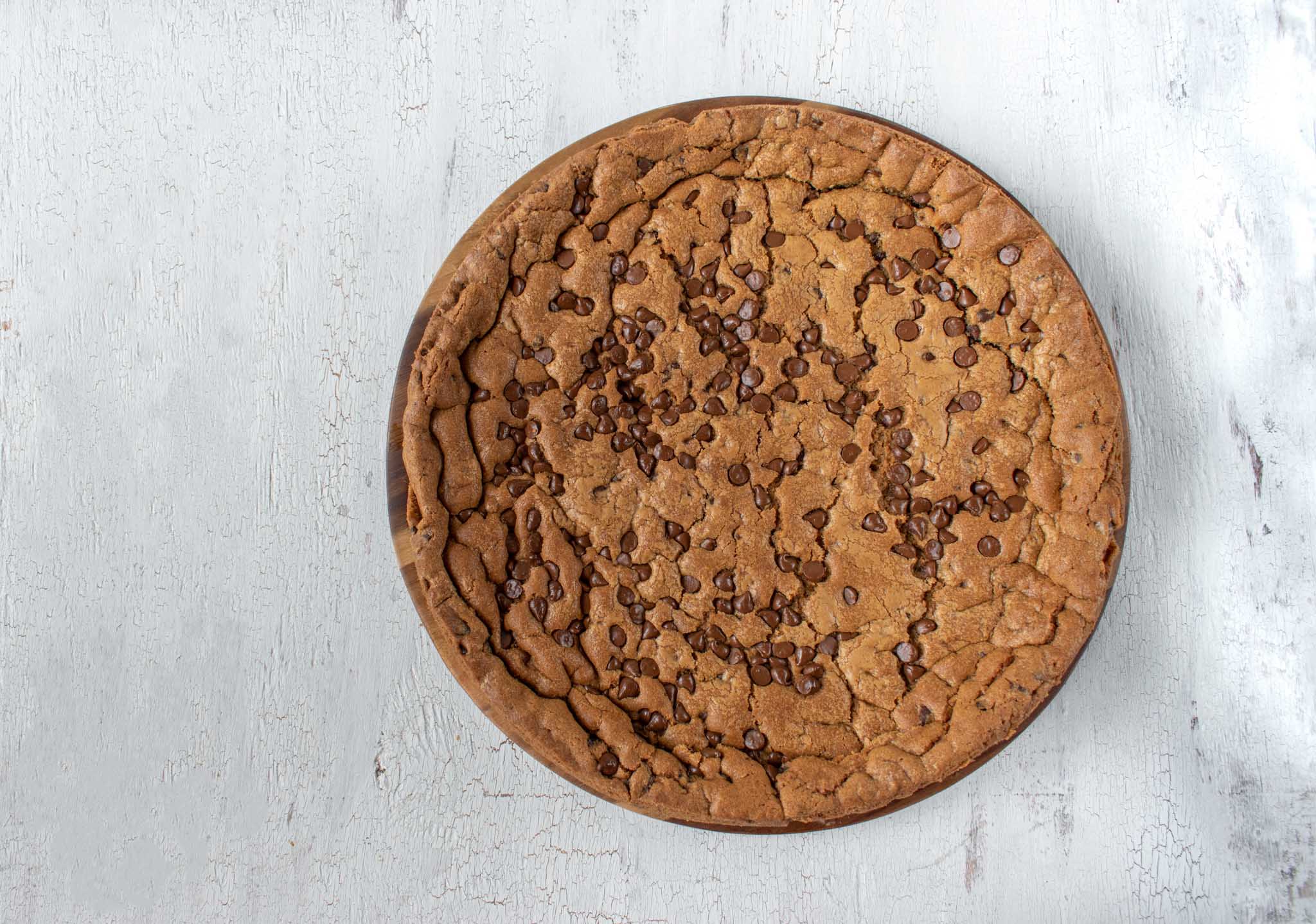 Fresh made chocolate cookie pizza at FL.