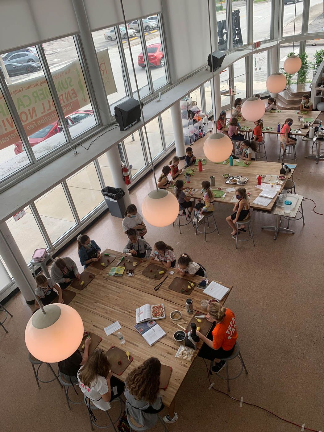 Inside of The Real Food Academy's venue during a summer camp program.
