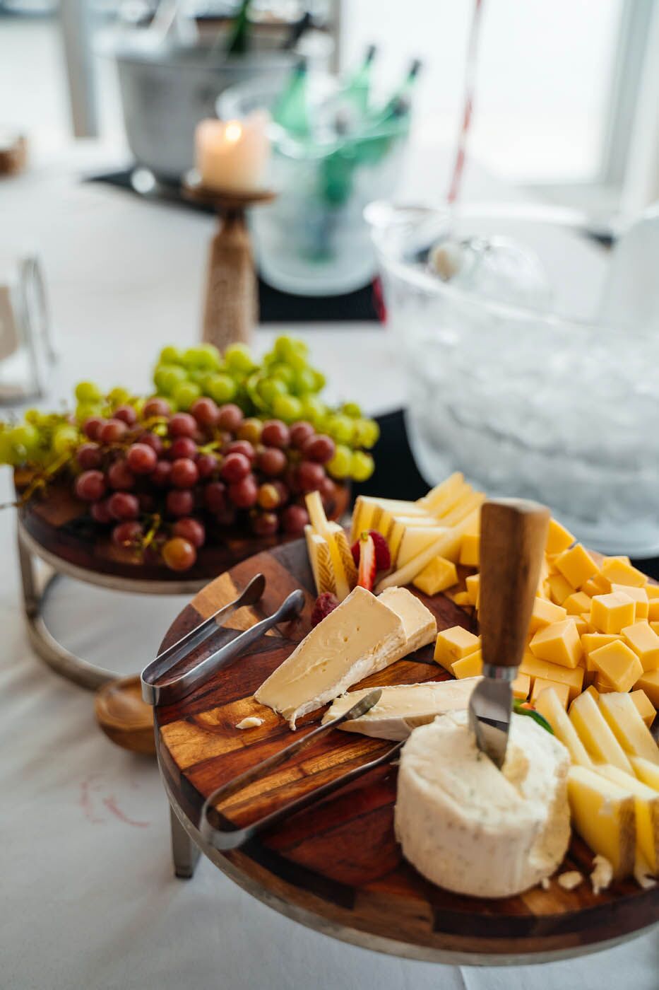 Fresh cheese and grape platter at The Real Food Academy's cooking class.