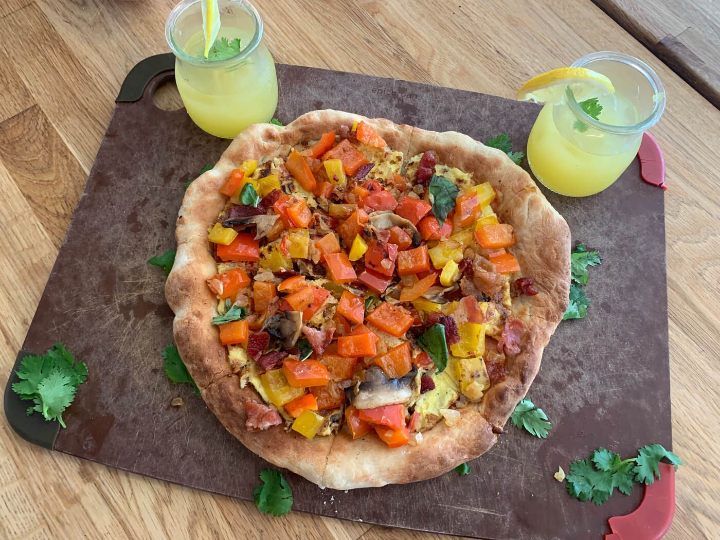 A fresh made pizza made at The Real Food Academy Miami birthday party.