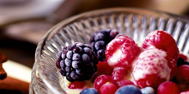 The Real Food Academy Miami frozen berries with hot white chocolate recipe.