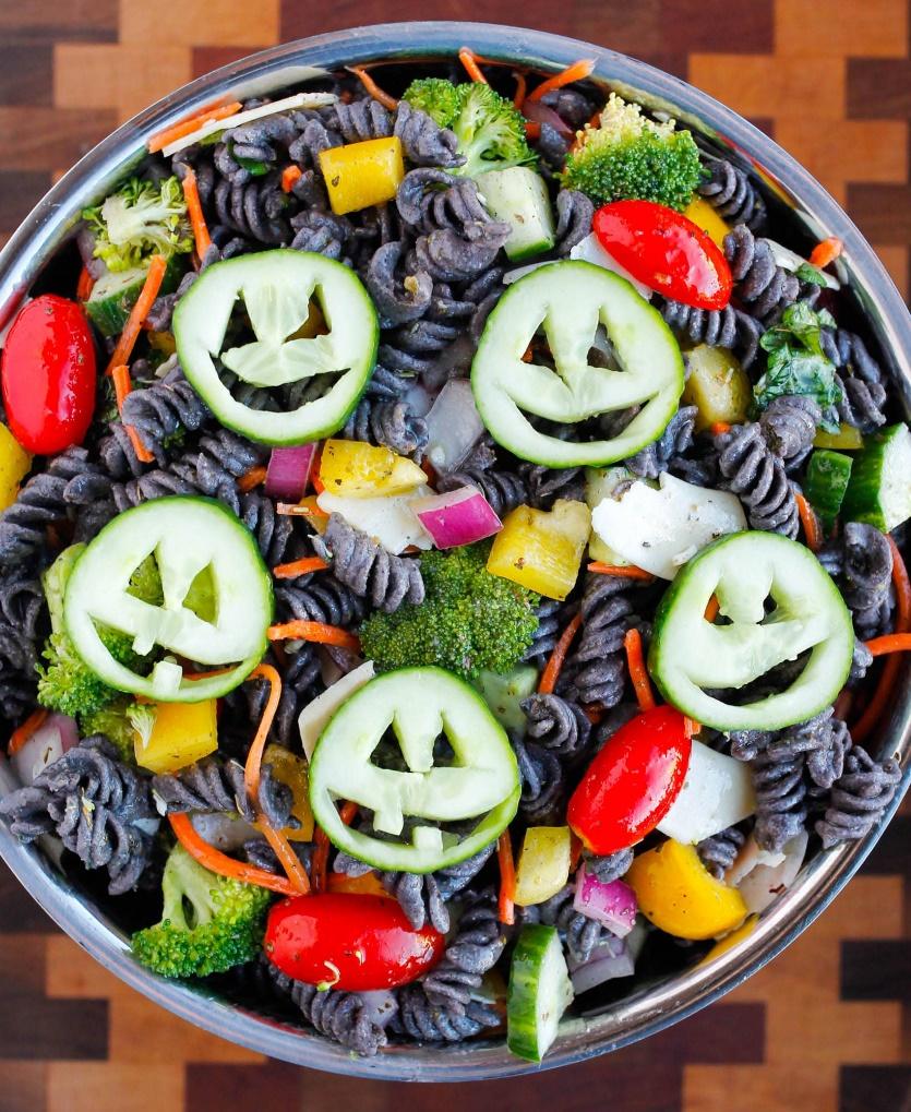The Real Food Academy Miami halloween pasta salad recipe.
