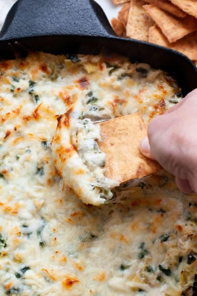 The Real Food Academy Miami hot cauliflower and artichoke dip recipe.