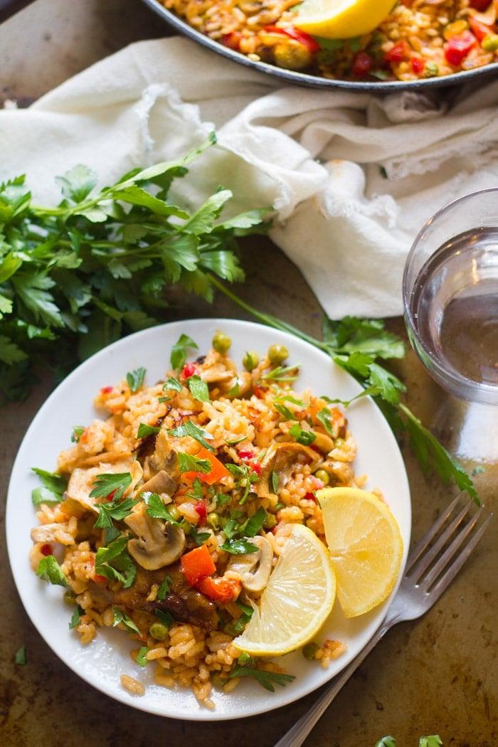 The Real Food Academy Miami shrooms paella recipe.