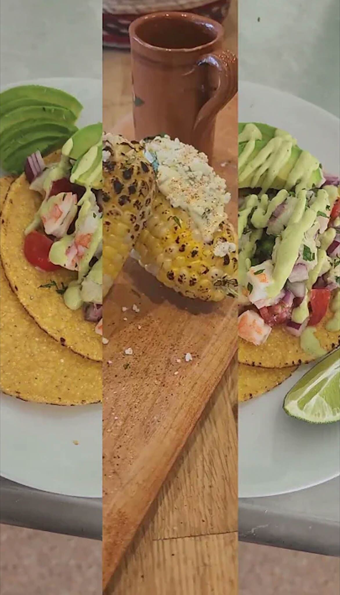 A mexican dish with corn and guac at The Real Food Academy.